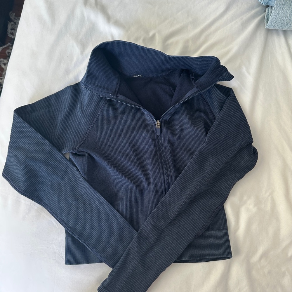 Navy Blue Zip-Up Jacket